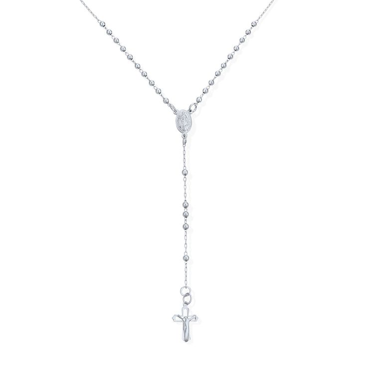 Show your spiritual side. What a perfect gift to give to friends and family this holiday season. A .925 Sterling Silver cross necklace is a wonderful gift for a baptism, a confirmation or as an Easter present for a friend or family member who wears spiritual jewelry. A meaningful gift of Christmas jewelry that can be enjoyed throughout the year, our crucifix dangle is stunning example of religious jewelry. Be fashionable and show your love for cross jewelry at the same time. Order one today for Fine Jewelry Silver Crucifix Necklace, White Crucifix Spiritual Necklace, Spiritual Crucifix Necklace With Silver Chain, Fine Sterling Silver Crucifix Necklace, Sterling Silver Spiritual Crucifix Necklace, Rosary Prayers Catholic, Rosary Prayer, Sterling Silver Cross Necklace, Rosary Catholic