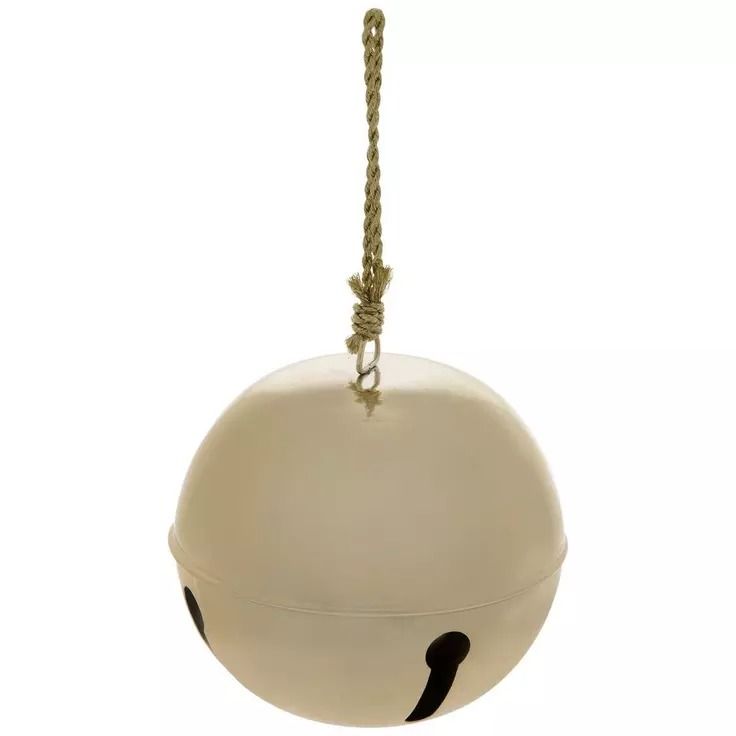 a white ball hanging from a rope