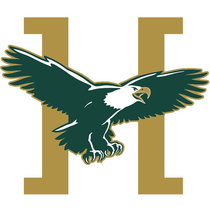 an eagle flying over the letter h