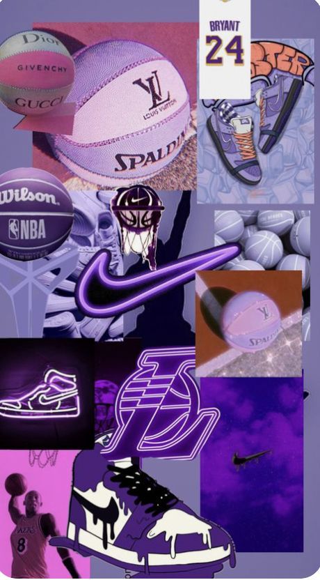 a collage of sports related items including shoes, sneakers and basketballs