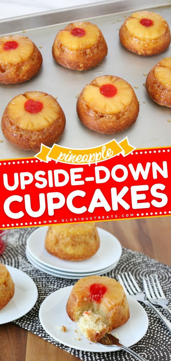 Pineapple Upside-down Cupcakes, easy 4th of july desserts, fruit desserts, summer recipes Upsidedown Pineapple Cupcakes, Pineapple Upside Down Cupcakes Recipe, Easy Upside Down Cupcakes, Pine Apple Upside Down Cupcakes, Pineapple Upside Down Muffins Cupcakes, Pineapple Upsidedown Cupcakes Recipes, Pineapple Upside Down Pound Cake Bites, Pineapple Upside Down Cake Recipe From Scratch Homemade, 7 Up Cupcakes