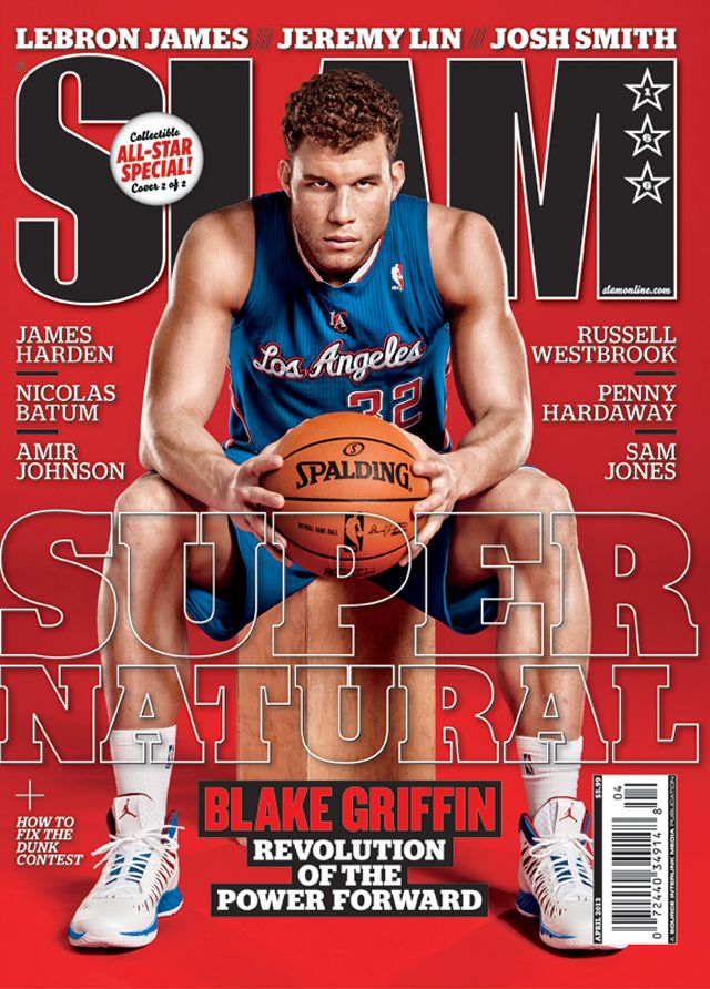 the cover of slam magazine featuring an image of basketball player holding a ball in his hands