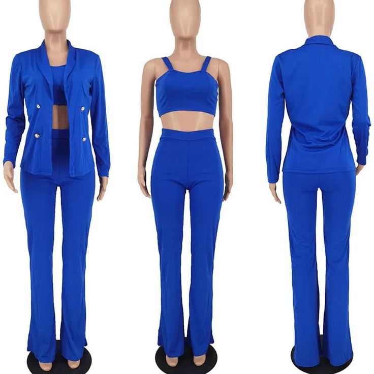 Upgrade your office wardrobe with our Elegant Office Lady 3 Piece Set. Look and feel confident in these stylish and professional pieces. Perfect for any working woman, this set offers comfort, versatility, and sophistication. Elevate your work attire today and make a lasting impression! Unleash your inner boss with this sophisticated and versatile 3-piece set. Every working woman deserves to feel confident and stylish in the office, and with this upgrade to your wardrobe, you'll exude profession Solid Color Office Sets For Spring, Office Lady Sets For Fall Office Wear, Office Lady Sets For Workwear, Chic Stretch Office Sets, Solid Color Office Wear Sets For Spring, Solid Color Business Casual Sets For Spring, Spring Solid Color Office Wear Sets, Trendy Workwear Sets For Fall, Solid Color Sets For Business Casual In Spring