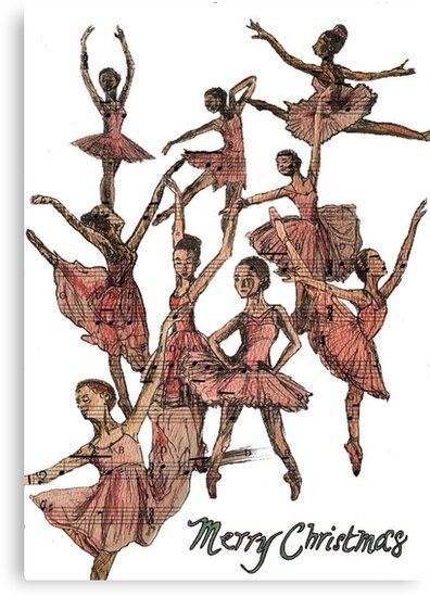 a group of ballerinas in pink dresses are posing for a christmas card with the words merry christmas on it