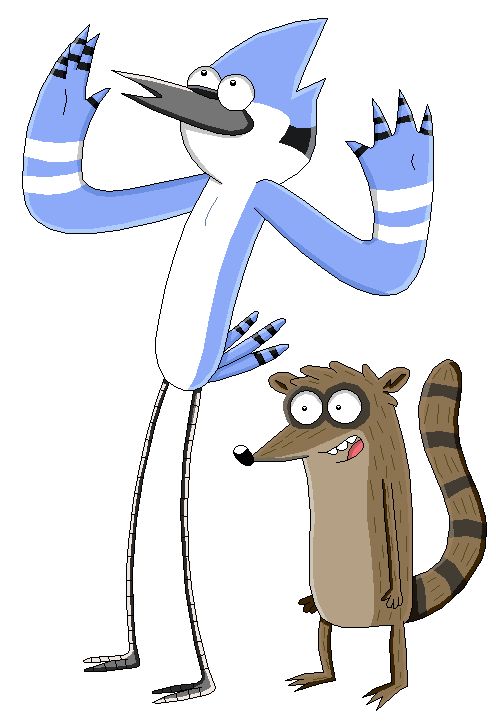 an image of a cartoon character and a raccoon