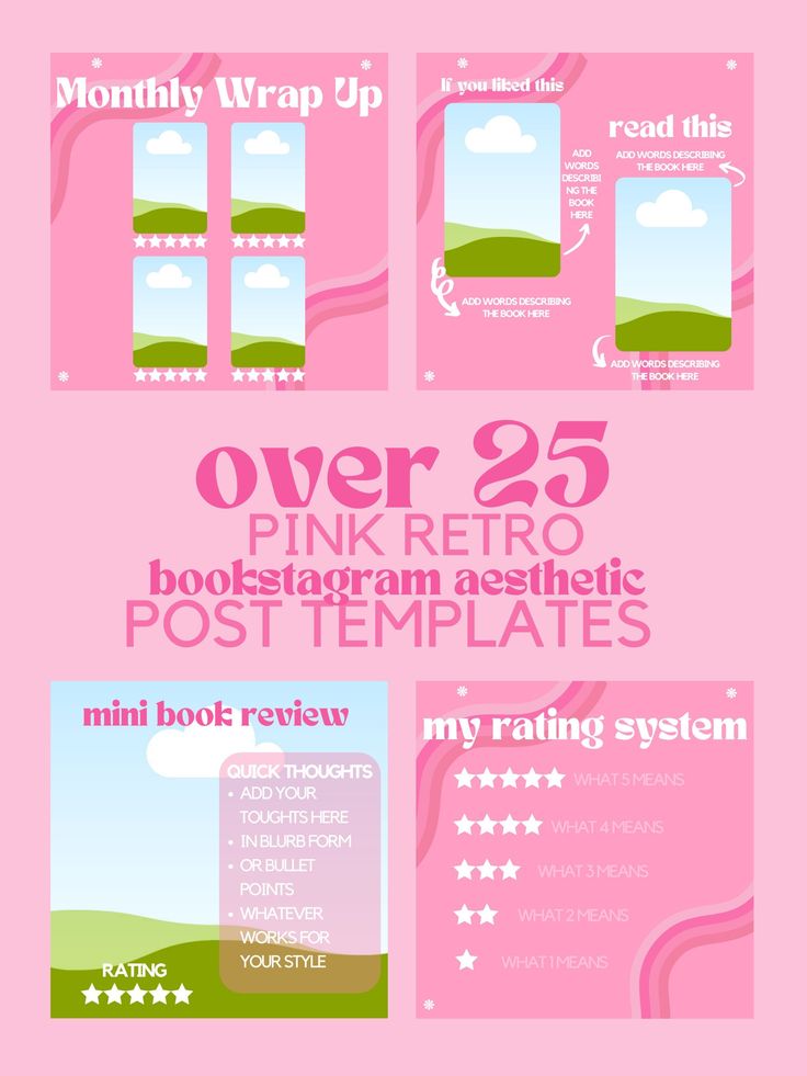 a pink poster with the text over 25 pink retro postcard templates