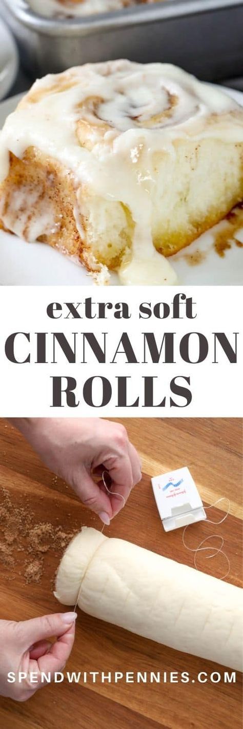 cinnamon rolls with icing and cinnamon on top