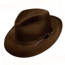 Stetson Stratoliner Fur Felt Fedora Brown Brimmed Felt Hat For Formal Occasions, Formal Brown Felt Hat With Short Brim, Brown Fedora Felt Hat For Formal Occasions, Formal Brown Fedora Felt Hat, Brown Formal Fedora Hat, Formal Brown Fedora Hat, Brown Fur Felt Fedora For Kentucky Derby, Brown Fitted Fedora For Kentucky Derby, Formal Fitted Brown Fedora