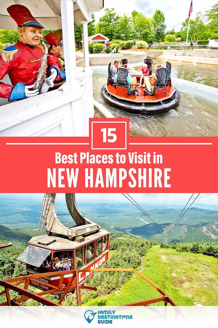 the best places to visit in new hampshire, including amusement rides and water park rides