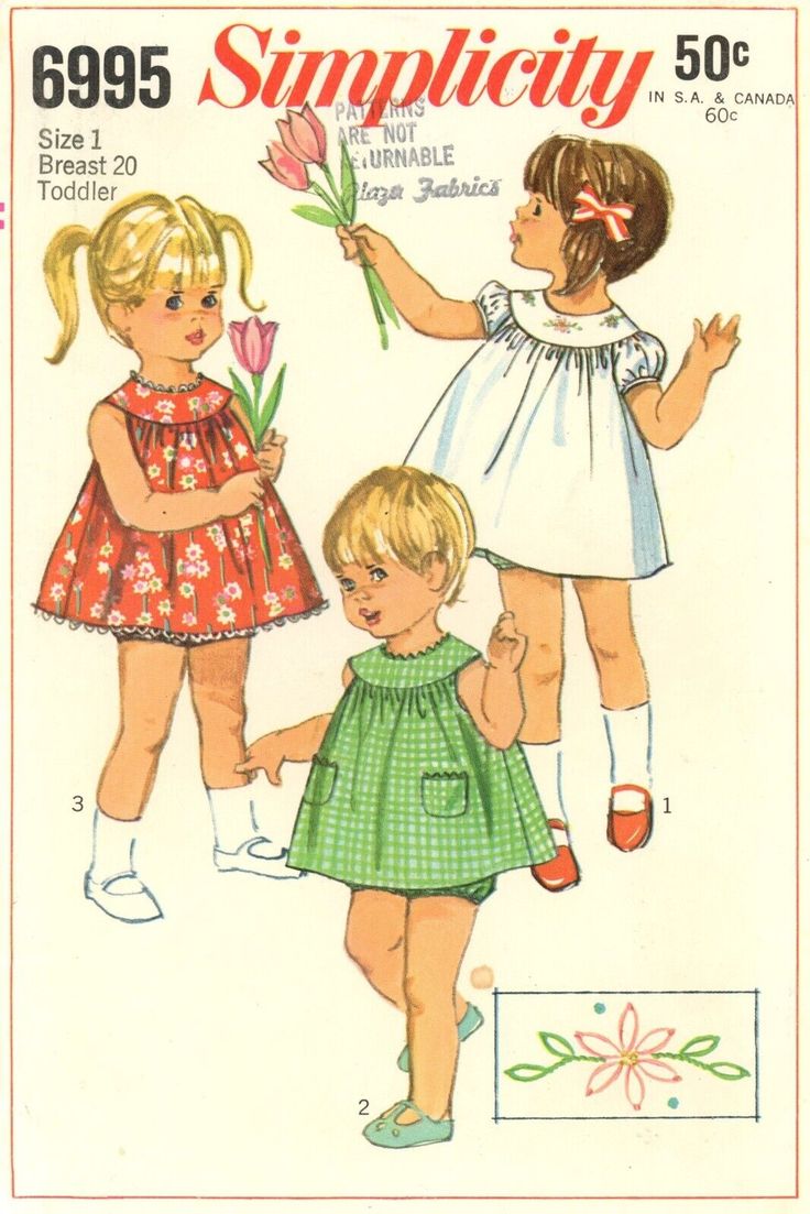 two children's dresses with tulips and flowers on the front