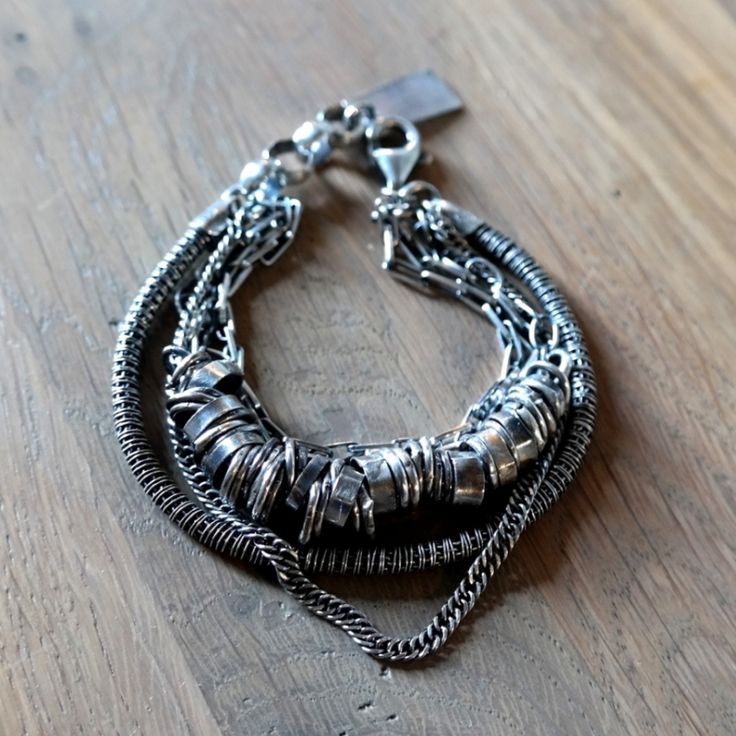 This Is A Unique, Handmade Bracelet In Genuine 925. Sterling Silver. It's Weathered/ Aged On Purpose,But Can Be Polished To A High Shine, If You Prefer That Look Instead. It's Brand New, Never Worn Because It's Too Small For Me. The Bracelet Measures Approximately 6.25", So This Is Made For A Smaller Wrist. Ships On Same Day, Except On Weekends/ Holidays Packaged With Care Adjustable Oxidized Sterling Silver Chain Bracelet, Bohemian Sterling Silver Jubilee Chain Bracelet, Adjustable Silver Chain Bracelet With Oxidized Finish, Adjustable Oxidized Silver Chain Bracelet, Artisan Sterling Silver Jewelry With Jubilee Bracelet, Adjustable Silver Beaded Fusion Bracelet, Artisan Silver Jubilee Bracelet, Modern Adjustable Bracelets With Oxidized Finish, Unique Metal Bracelet With Oxidized Finish