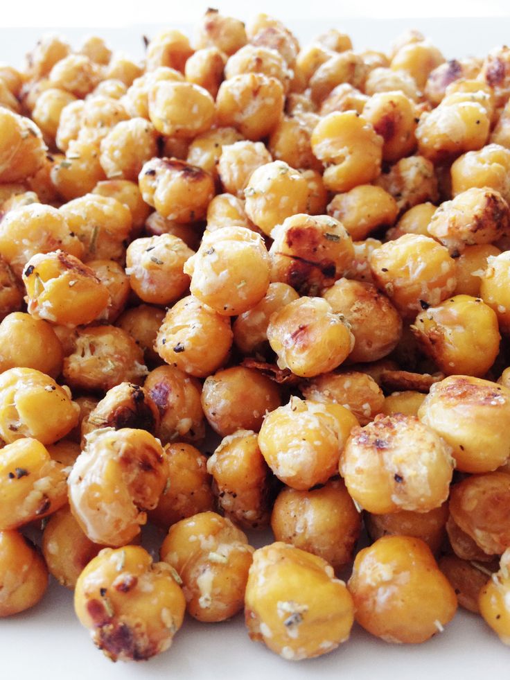 roasted chickpeas on a plate ready to be eaten