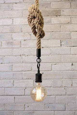 a light that is hanging from a rope