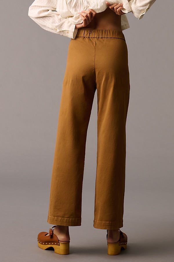 Ease, please - pull-on pants are having a moment, and we couldn't be happier. The Velvet by Graham & Spencer Naya Pull-On Pants offer an elastic waistband and relaxed wide-leg. | Naya Pull-On Pants by Velvet by Graham & Spencer in Brown, Women's, Size: Medium, Cotton/Elastane at Anthropologie Fall High-waisted Wide Leg Pants For Elevated Casual, Relaxed Fit Wide Leg Pants With Pull-on Style, Elevated Casual Wide Leg Bottoms, Versatile Wide Leg Pull-on Sweatpants, Fall Wide Leg Pants With Elastic Waistband, Elevated Casual Wide Leg Bottoms For Fall, Relaxed Fit Wide Leg Pull-on Bottoms, Relaxed Fit Wide Leg Bottoms For Elevated Casual, Elevated Casual Relaxed Fit Wide Leg Bottoms