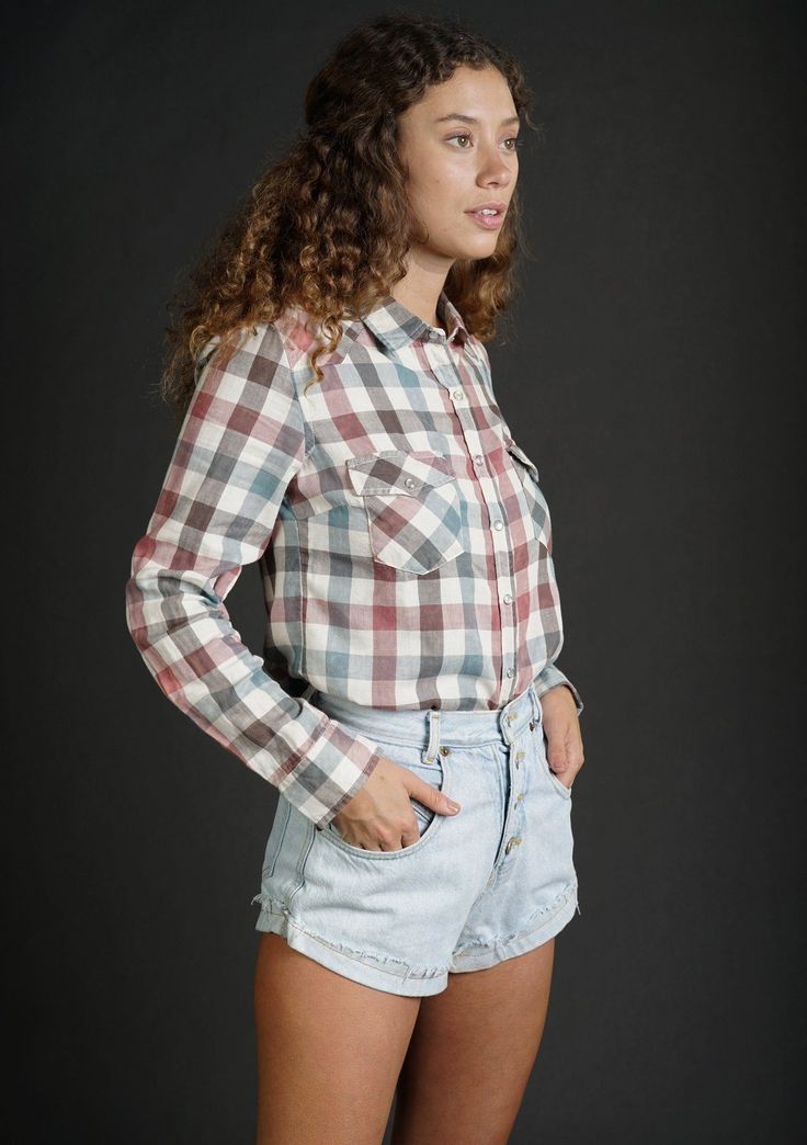 [Color: Natural/Multi] Lovestitch long sleeve Plaid Button-up Top With Pockets, Gingham Cotton Flannel Shirt For Fall, Fall Gingham Cotton Flannel Shirt, Casual Plaid Shirt With Snap Buttons, Casual Gingham Flannel Long Sleeve Shirt, Casual Gingham Long Sleeve Flannel Shirt, Casual Long Sleeve Gingham Flannel Shirt, Casual Gingham Shirt For Fall, Plaid Flannel Shirt With Snap Buttons