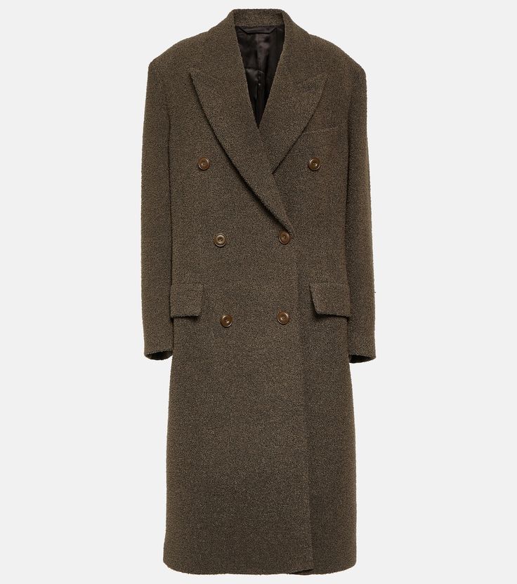 Wool Blend Coat in Brown - Acne Studios | Mytheresa Acne Coat, Long Coats For Women, Designer Outerwear, Big Pants, Long Coats, Mood Board Fashion, Cold Weather Outfits, Wool Blend Coat, Oversized Silhouette