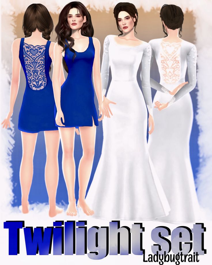 three women in dresses standing next to each other with the caption twilight set ladyquarat