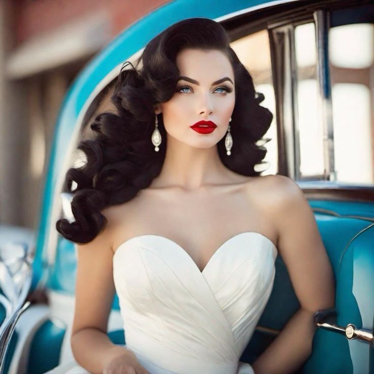 Old Hollywood Glamour Wedding Hair, Prohibition Hairstyles Women, Vintage Glam Makeup Classic Hollywood, 1920s Inspired Hair, Old Hollywood Long Hair, Vintage Wedding Hairstyles With Veil, Indian Hair Styles, Vintage Bride Makeup, Hollywood Waves Bridal Hair