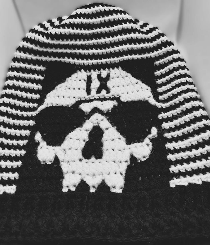 Keep warm while showing your devotion to the Locked Tomb! This crochet pattern walks you through the steps of making a slouchy winter hat with the Ninth Skull and Glasses motif done in mosaic crochet. The pattern is detailed, easy to follow, and includes pictures of the more intricate stitches. The Locked Tomb, Gideon The Ninth, Slouchy Winter Hat, Locked Tomb, Slouchy Hat Pattern, Mosaic Crochet, Slouchy Hat, The Nines, Art Textile