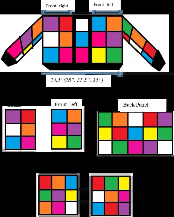 an image of different colored squares with the same size and color as shown in this diagram