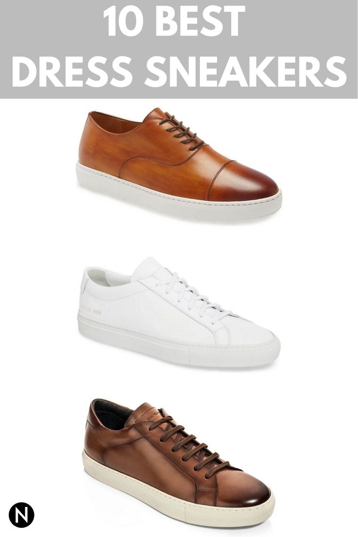 Dress sneakers are shoes that don’t have raised heels and are made with a rubber sole. They’re typically made of leather or suede. Find out which ones are the best. #dress #sneakers #minimal #style #fashion #menswear #streetstyle Dress Tennis Shoes Men, Date Night Shoes Men, Men’s Dress Sneakers Outfit, Mens Dress Outfit With Sneakers, Casual Shoes For Men Over 50, Must Have Mens Shoes, Mens Dress Sneakers Outfit, Mens Brown Shoes Outfit, Dress Sneakers Outfit Men