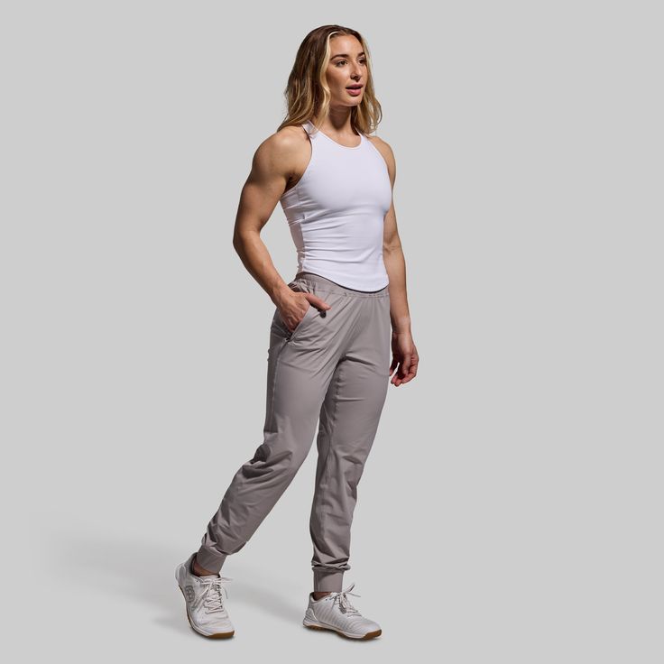 It doesn’t get more lightweight than this. Made from an ultra-breathable fabric, our Performance Jogger boasts distraction-free comfort that’s made for warm days in the gym, on the track, or around town. Added stretch provides maximum range of motion for nearly any movement. With the ideal balance of comfort, function, and utility, these women's grey jogger sweatpants will quickly become your go-to for summer training days. Summer Training, Training Day, Grey Joggers, Stay Active, In The Gym, Jogger Sweatpants, Range Of Motion, Paloma, Breathable Fabric