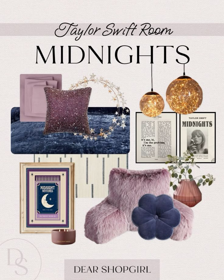 Midnights 🌜 Taylor Swift bedroom inspo Lavender Haze Bedroom Ideas, Midnights Taylor Swift Aesthetic Bedroom, Lavender Blue Bedroom, Lavender Haze Bedroom, Lavender Teen Bedroom, Taylor Swift Inspired Decor, Blue And Purple Girls Room, Taylor Swift Girls Room, Teen Room Purple