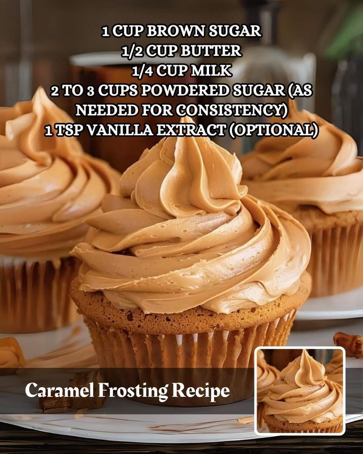 cupcakes with frosting and caramel frosting recipe