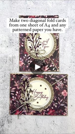 two cards with the words happy birthday on them