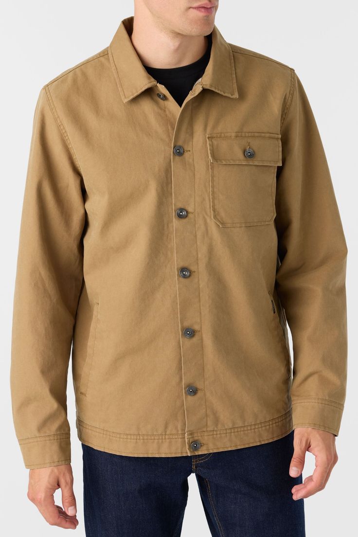 With a durable wax canvas exterior and lined flannel inner, the Bypass jacket is sure to keep you warm in colder weather. O'Neill Men's East Cliff Collection jacket Standard fit Waxed canvas trucker style jacket Flannel lined Metal shank front closure Single welt hand pockets and interior snap pocket Chest pocket Adjusters at cuffs and bottom hem 100% Cotton Rugged Button-up Outerwear With Patch Pockets, Casual Cotton Utility Jacket For Outdoor Work, Rugged Winter Shacket With Pockets, Urban Winter Shacket With Flap Pockets, Urban Shacket With Flap Pockets For Winter, Rugged Cotton Outerwear With Snap Buttons, Rugged Outdoor Shacket With Pockets, Rugged Winter Shacket For Outdoor, Rugged Shacket For Outdoor Winter Use