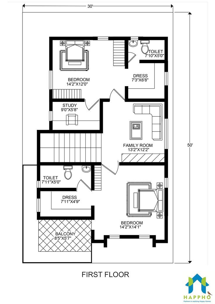 the first floor plan for a two story house