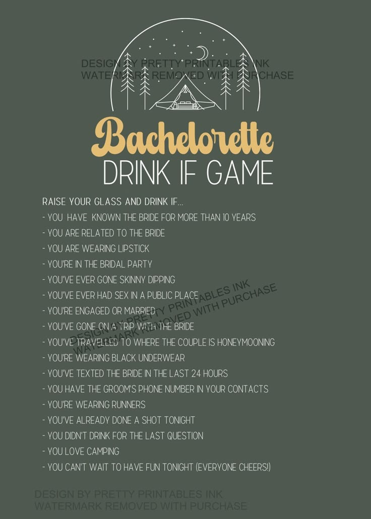 the back cover of bachelor drink if game