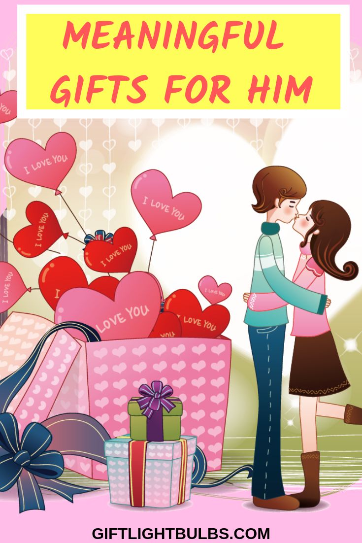 a man and woman kissing in front of presents with the words, best gifts for him