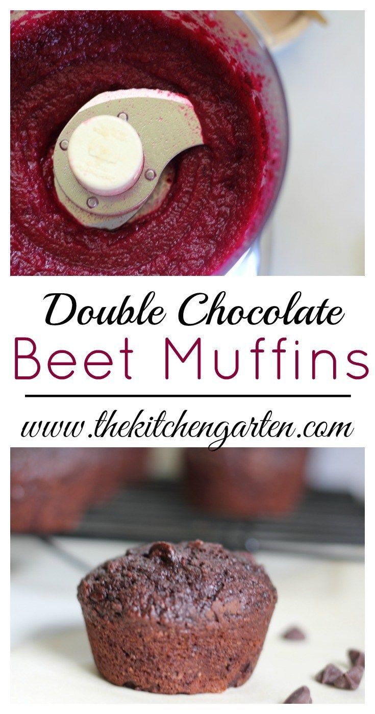 double chocolate beet muffins in a blender with the words double chocolate beet muffins