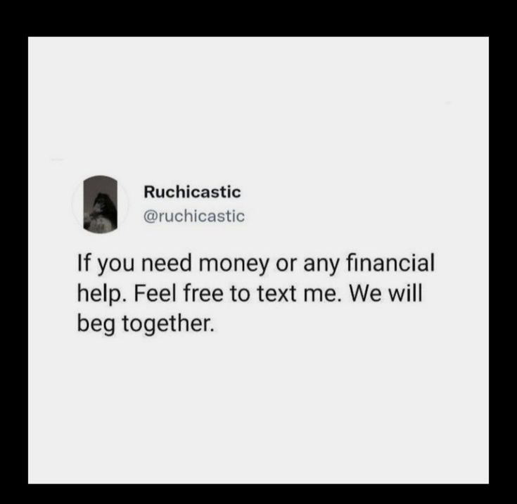 a tweet that reads, ruchstatic @ richcastic if you need money or any financial help feel free to text me we will be big together