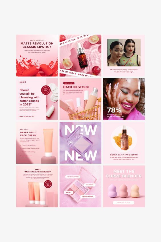 an advertisement for the new beauty brand is shown in pinks and whitest tones