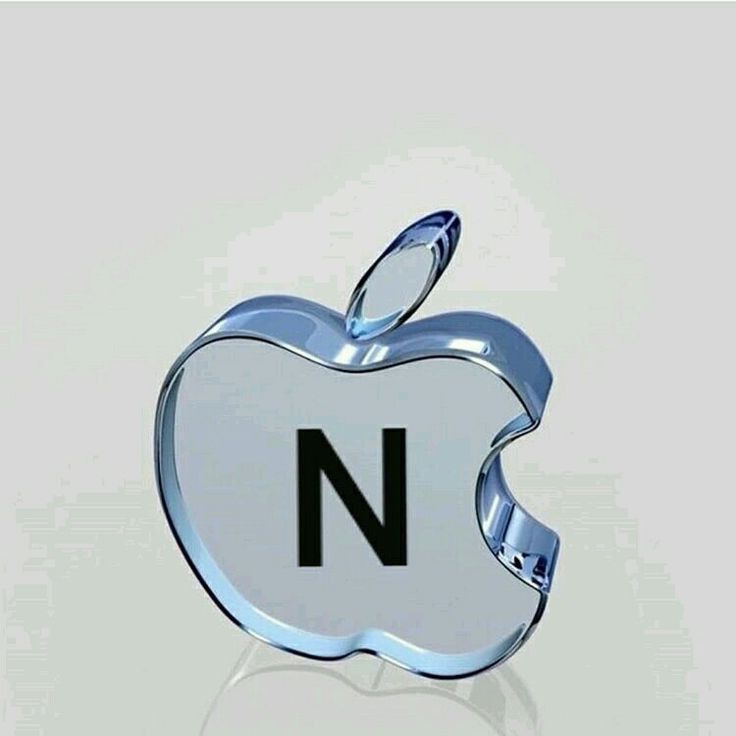 an apple logo with the letter n on it