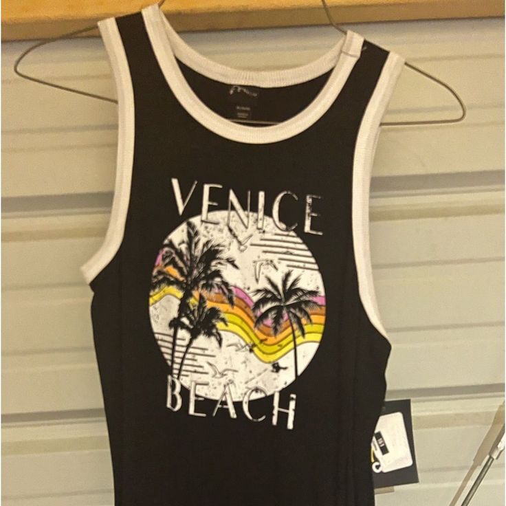 This Shirt Is Brand New Summer Sleeveless T-shirt For Vacation, Sleeveless Letter Print T-shirt For Beach, Sleeveless Summer Vacation T-shirt, Trendy Sleeveless Beach T-shirt, Black Printed T-shirt For Vacation, Summer Printed Crew Neck Tank Top, Sleeveless Beach Tops With Letter Print, Sleeveless Summer T-shirt For Vacation, Printed Sleeveless Top For Vacation