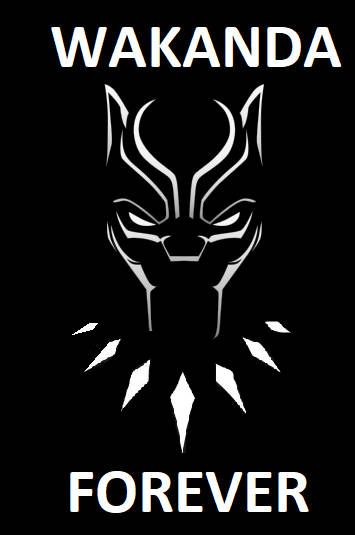 the logo for wakanda forever on a black background with white lettering and an animal's head