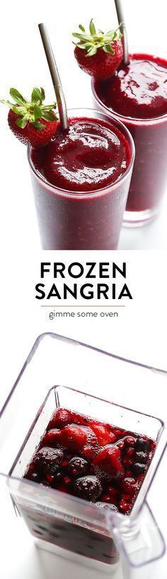 frozen sangria with strawberries and ice cream in it