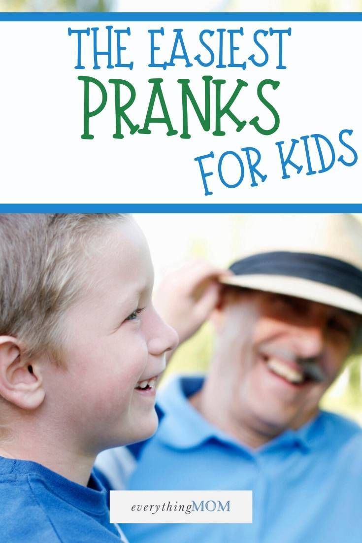 an older man helping a young boy put on his hat with the words, the easest pranks for kids