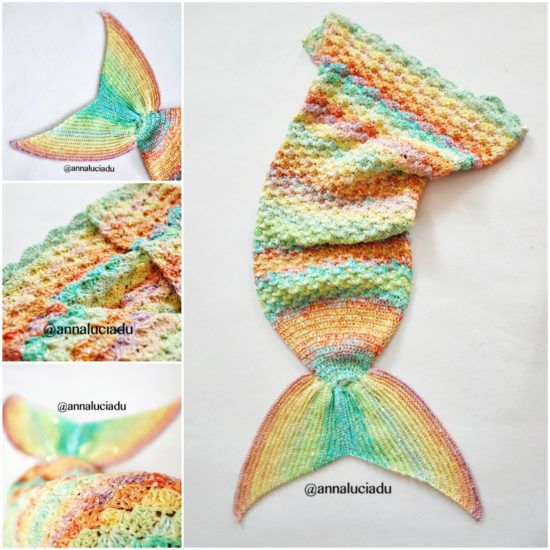 crocheted mermaid tail pattern for a baby blanket