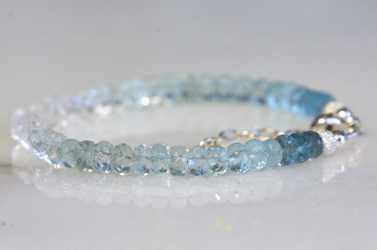 Handmade Aquamarine Bracelet, Aquamarine Bracelet Jewelry Gift, Aquamarine Bracelet Jewelry As A Gift, Adjustable Aquamarine Jewelry, Adjustable Round Aquamarine Jewelry, Everyday Blue Topaz Jewelry, Blue Topaz Briolette Jewelry Gift, Blue Topaz Briolette Jewelry For Gifts, Silver Apatite Jewelry For Anniversary