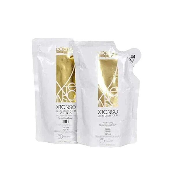 Description L'Oreal Paris X-Tenso OLEO SHAPE hair straightening cream (125ml) + Neutraliser (125ml). Usage guidelines: Straightener No.1 Coats the entire hair evenly, except for roots and let it set at room temperature for 10 - 20 minutes. After that, rinse it sufficiently with plain water, dry the hair and set with hot straightening iron at 180°C/ 356°F. When applying, keep 1 - 2 cm above hair roots, as getting it on the scalp could cause irritation and breakage of hair. Use an intermediate water to rinse it away completely. Wash the roots carefully. Neutralizer No.2 Coat the entire hair and leave it for 20 - 30 minutes, at the same time combing it lightly. Then, completely wash it away. Complete the process. If the neutralization is not complete, it could cause damage or hair breakage, t Hair Straightening Cream, Permanent Straightening, Loreal Hair, Straightening Iron, Hair Roots, Straighten Iron, Hair Straightening, Hair Breakage, Hair Cream