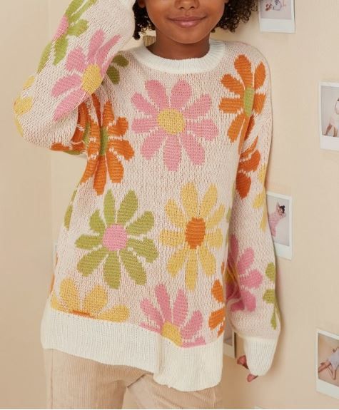 Hayden Girls Retro Daisy Knit Pullover Sweater Floral Jumper, Retro Daisy, Tween Outfits, Knit Pullover, Knitted Pullover Sweaters, Long Sweaters, Knitted Pullover, Pullover Sweater, Favorite Things List