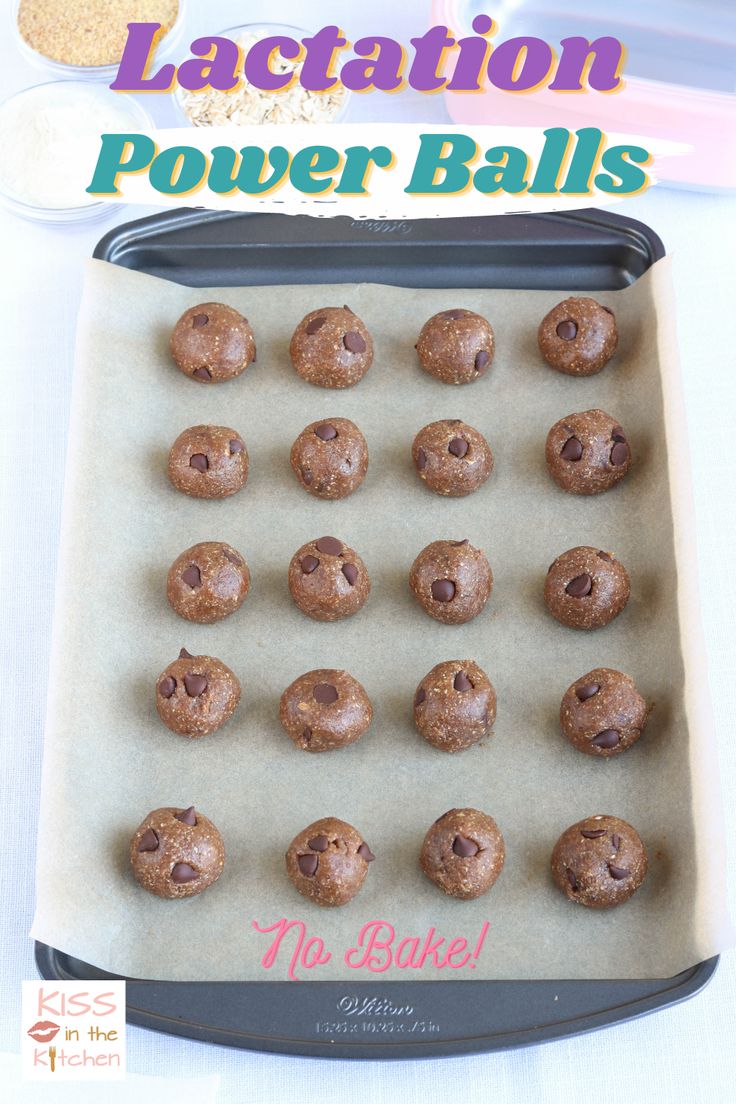 there are chocolate chip cookies on the cookie sheet and in the baking pan, ready to go into the oven