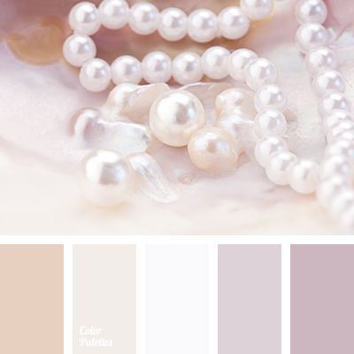 the color scheme is peach and grey with white pearls on it, along with other colors