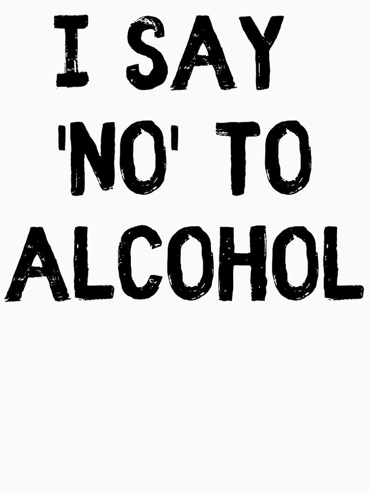 i say no'to alcohol on white paper with black ink in the letters,