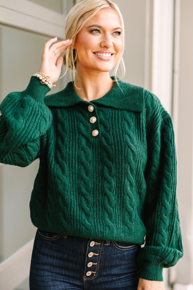 Carry On Emerald Green Sweater – Shop The Mint Emerald Green Sweater, Cute Spring Outfits, Mint Julep Boutique, Two Piece Swimwear, Friend Outfits, Trendy Fall, Thrift Shopping, Model Fits, Romper With Skirt