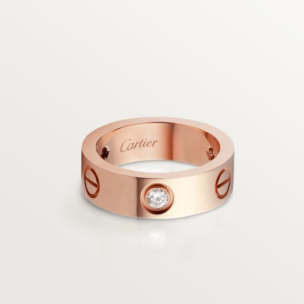 Cartier - LOVE ring, 3 diamonds - Ring Pink gold/Diamond - LOVE ring, 18K rose gold (750/1000), set with 3 brilliant-cut diamonds totaling 0.22 carats. Width: 5.5 mm (for size 52). Please note that the carat weight, number of stones and product dimensions will vary based on the size of the creation you order. For detailed information please contact us. Three Diamond Ring, Cartier Love Ring, Ring Rose Gold, Cartier Love, Diamonds And Gold, Pink Ring, Cartier Ring, Cartier Love Bracelet, Classic Ring